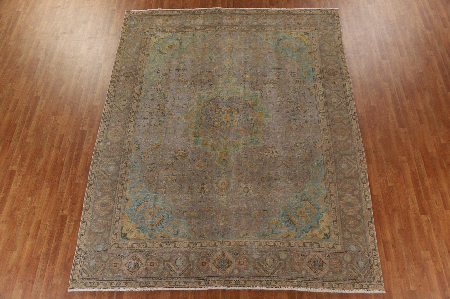 Distressed Over-Dyed Tabriz Persian Area Rug 9x12