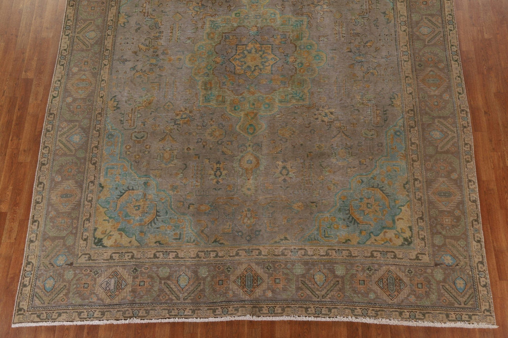 Distressed Over-Dyed Tabriz Persian Area Rug 9x12