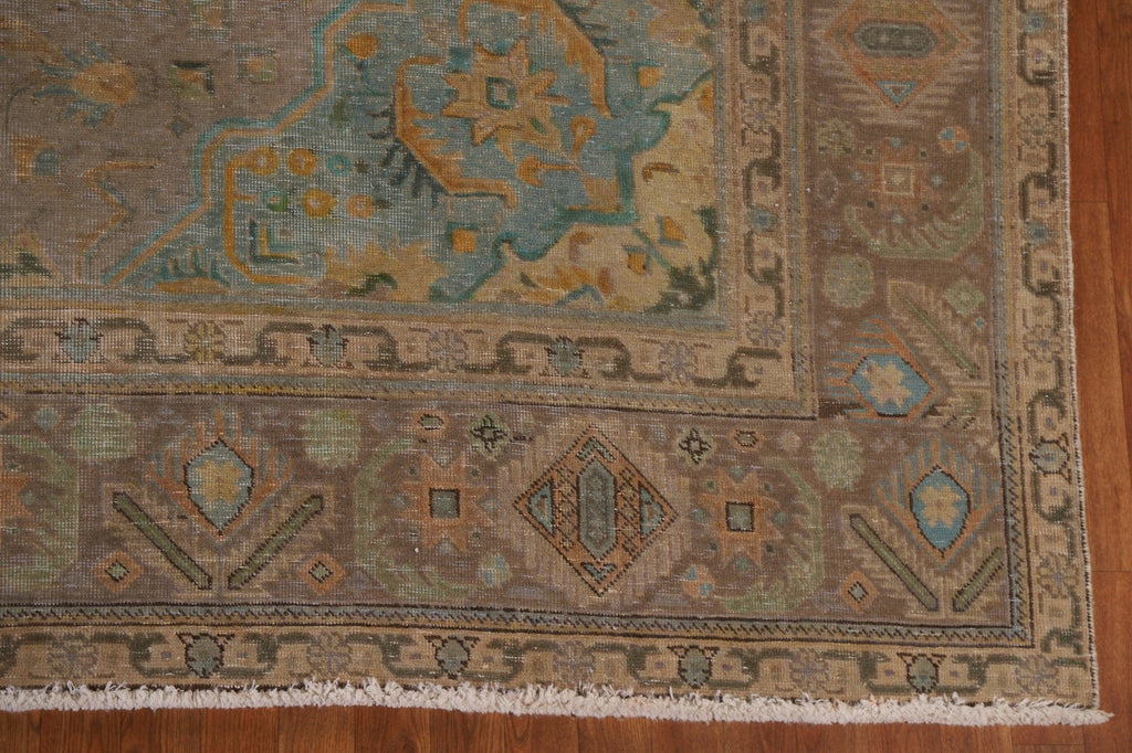 Distressed Over-Dyed Tabriz Persian Area Rug 9x12