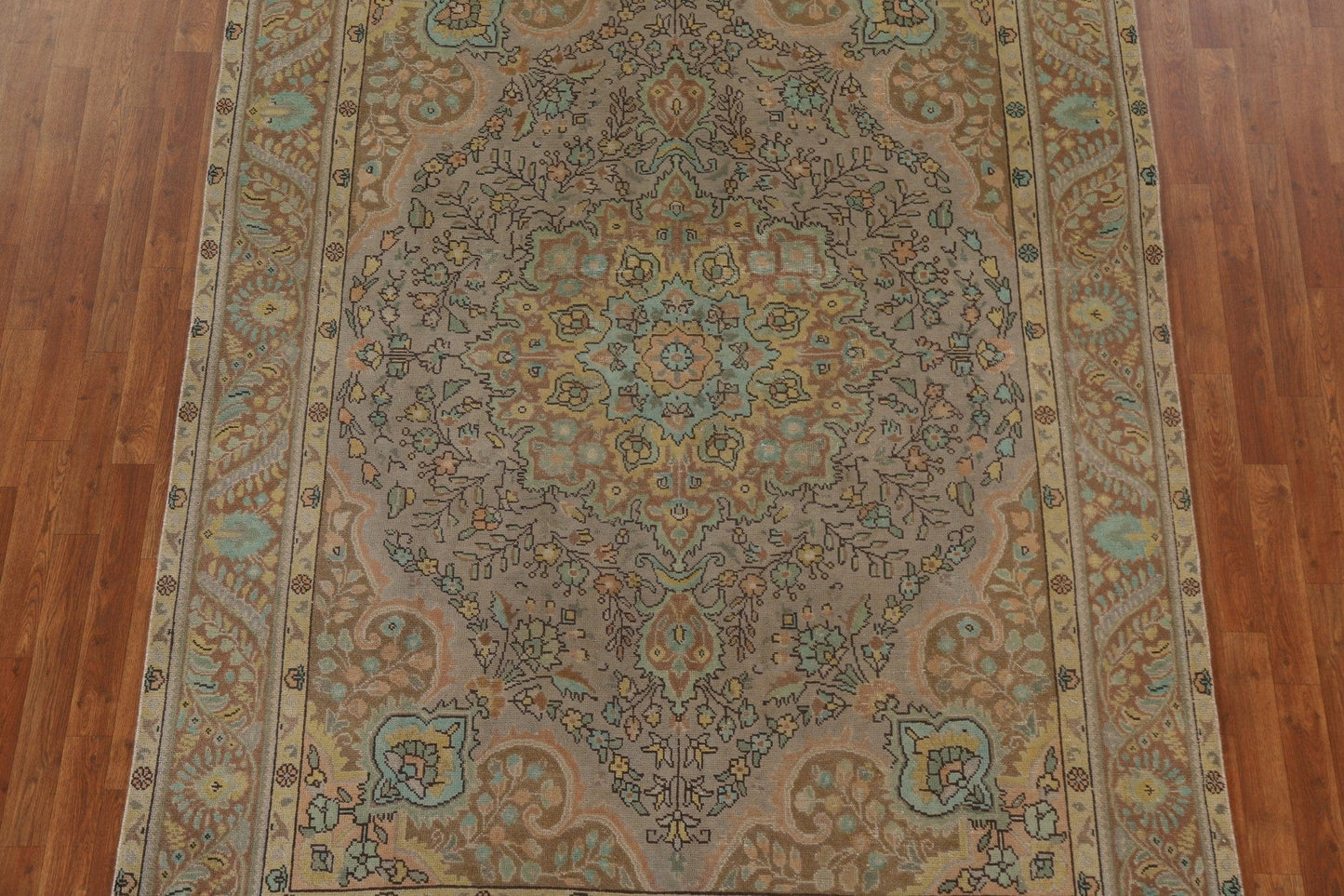 Distressed Over-Dyed Tabriz Persian Area Rug 7x10