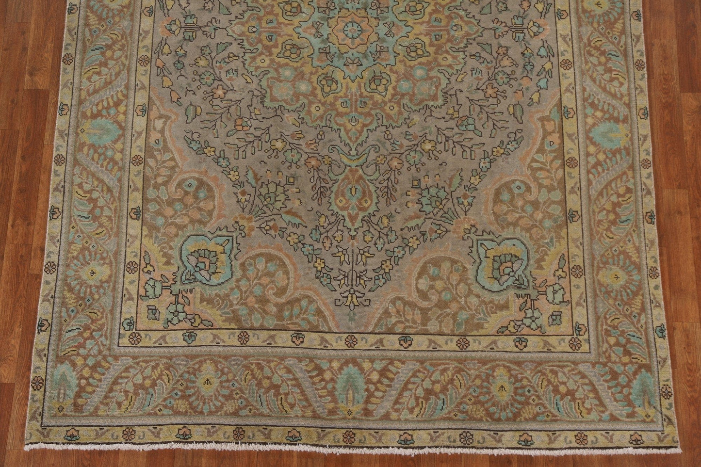 Distressed Over-Dyed Tabriz Persian Area Rug 7x10