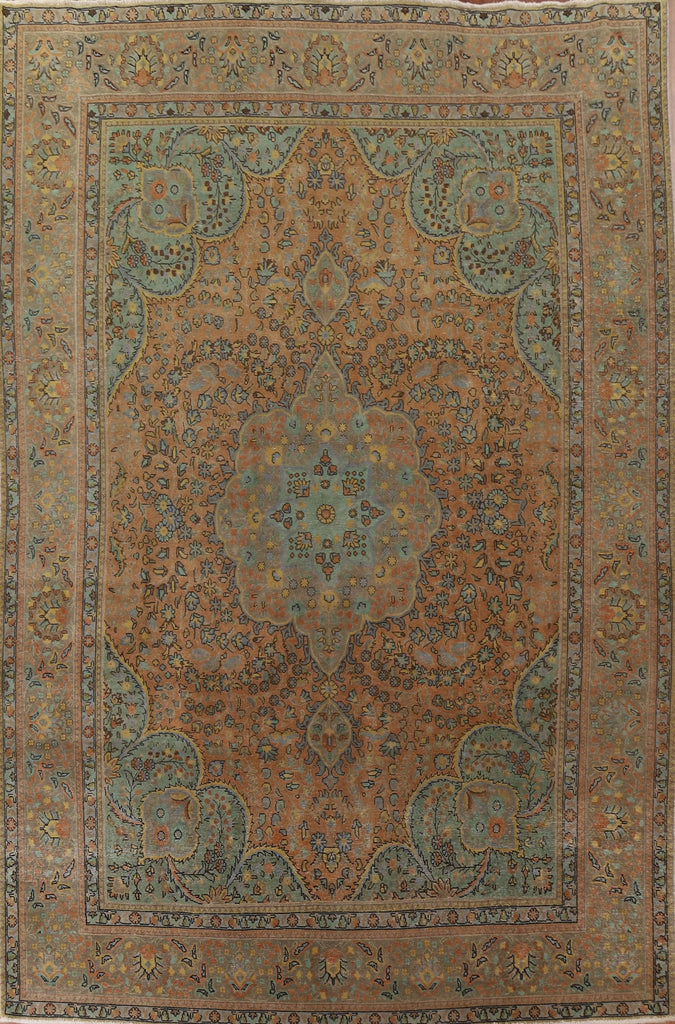 Distressed Over-Dyed Tabriz Persian Area Rug 10x13