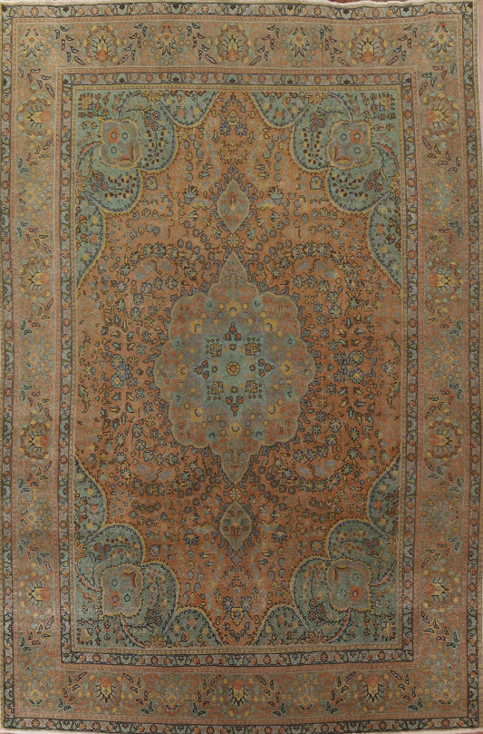 Distressed Over-Dyed Tabriz Persian Area Rug 10x13