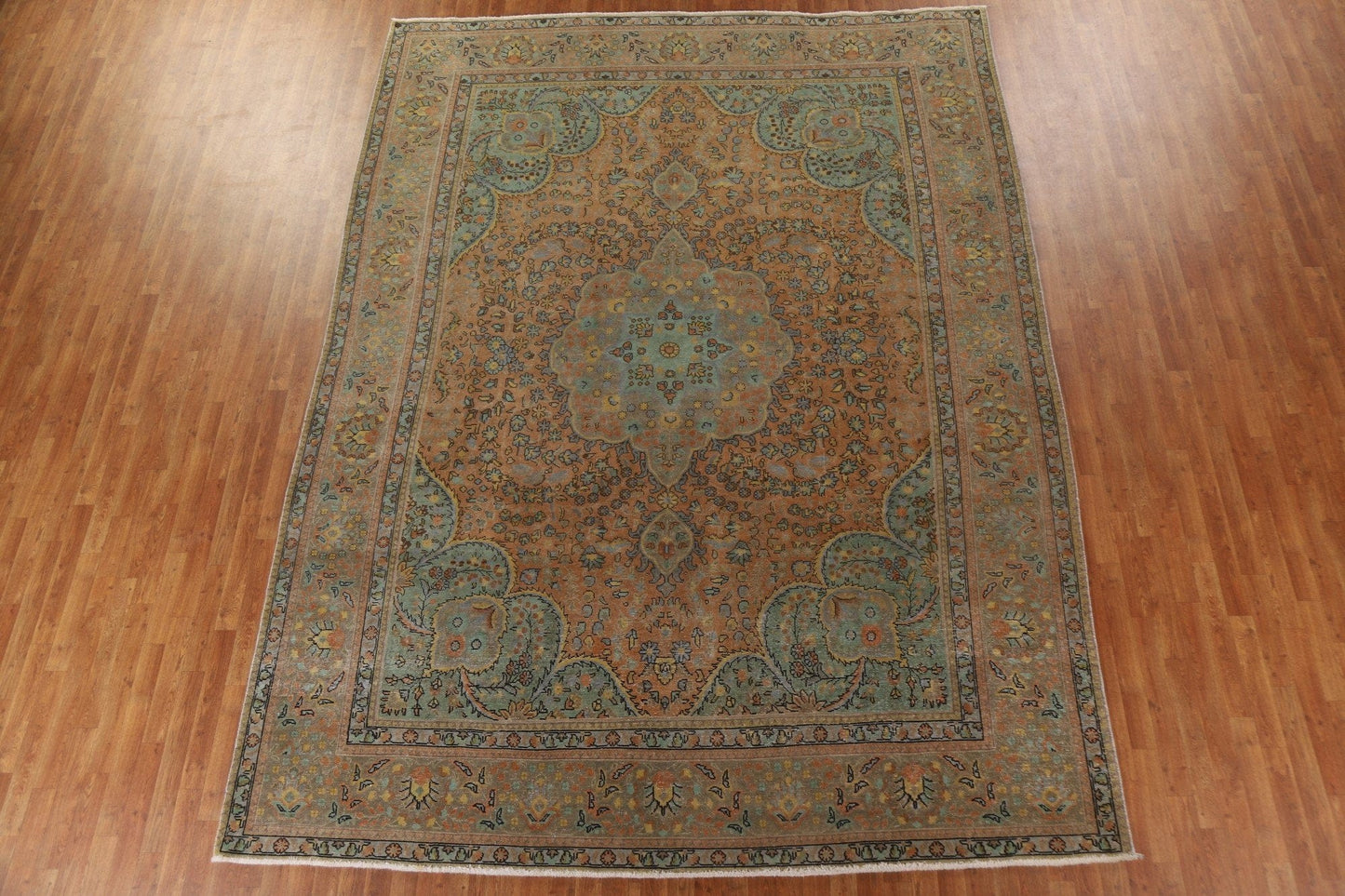 Distressed Over-Dyed Tabriz Persian Area Rug 10x13