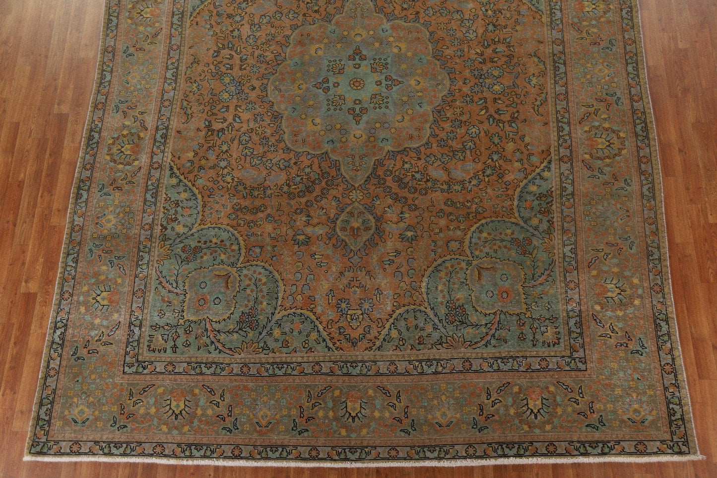 Distressed Over-Dyed Tabriz Persian Area Rug 10x13