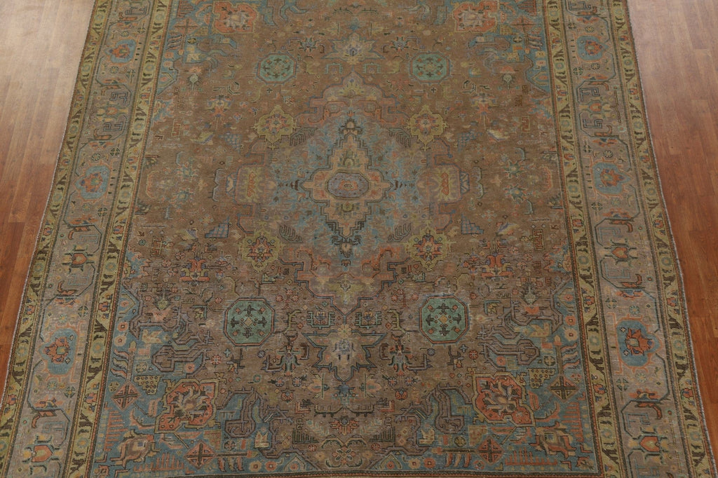 Distressed Over-Dyed Tabriz Persian Area Rug 10x13