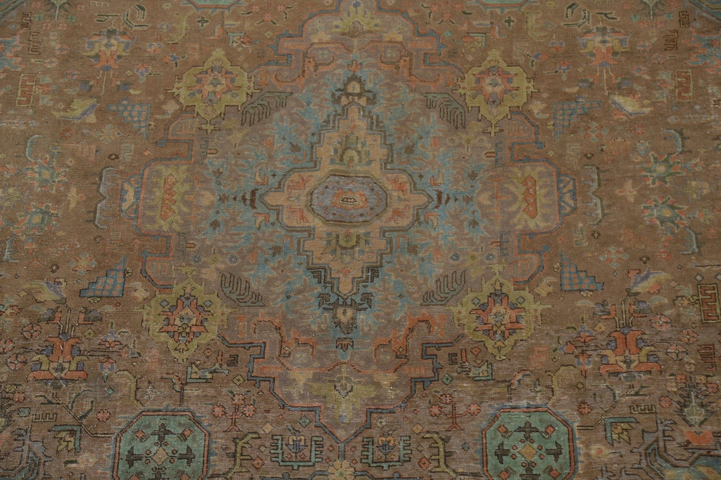 Distressed Over-Dyed Tabriz Persian Area Rug 10x13