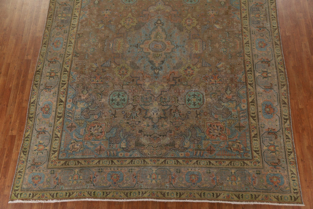 Distressed Over-Dyed Tabriz Persian Area Rug 10x13