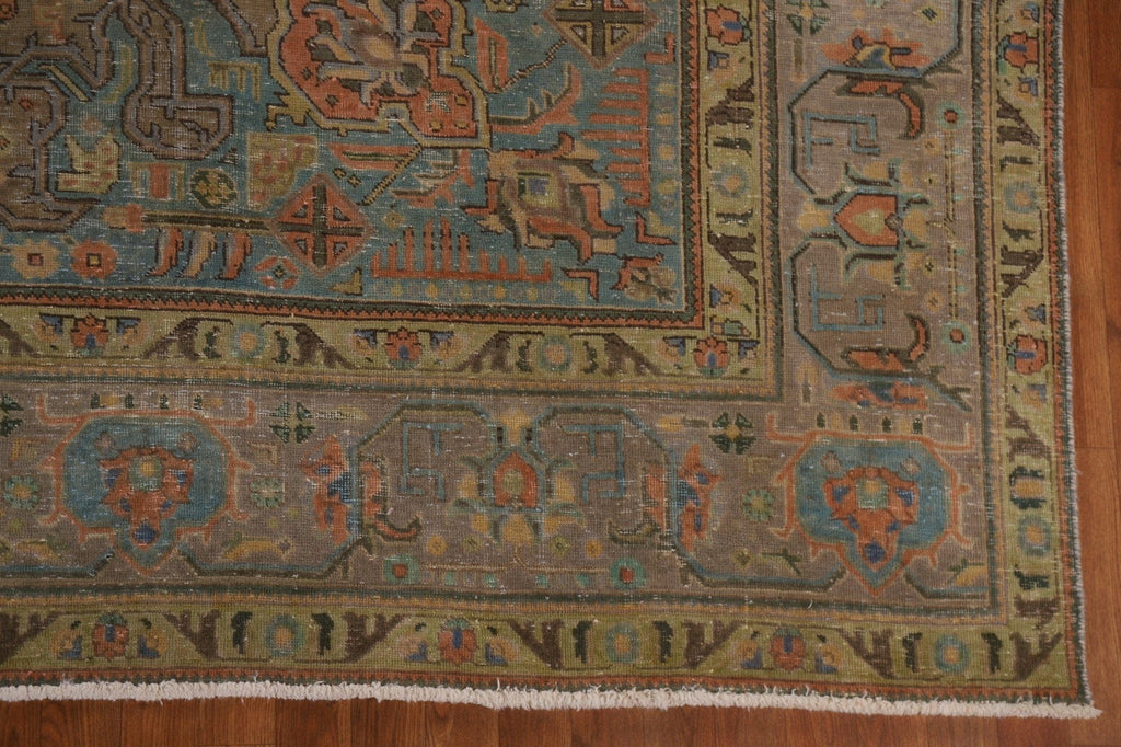 Distressed Over-Dyed Tabriz Persian Area Rug 10x13