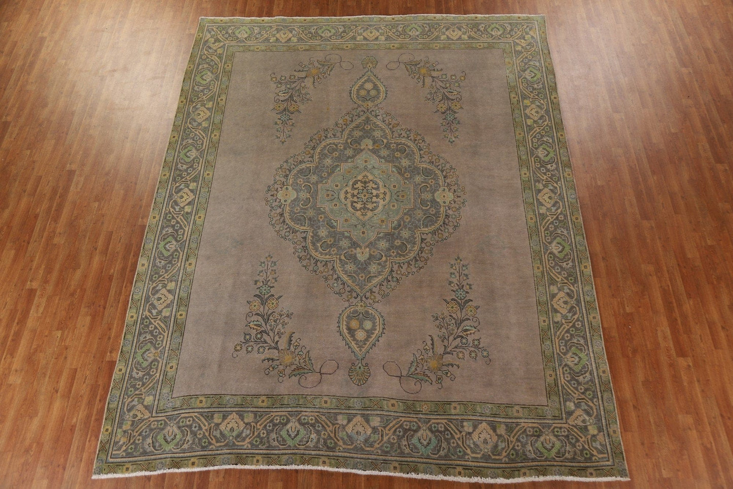 Distressed Over-Dyed Tabriz Persian Area Rug 10x13