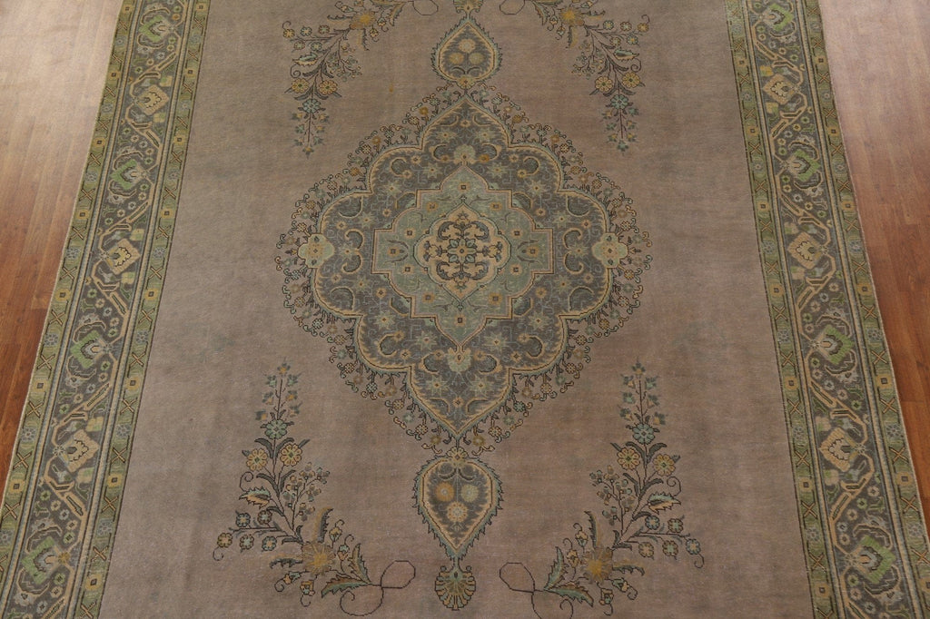 Distressed Over-Dyed Tabriz Persian Area Rug 10x13