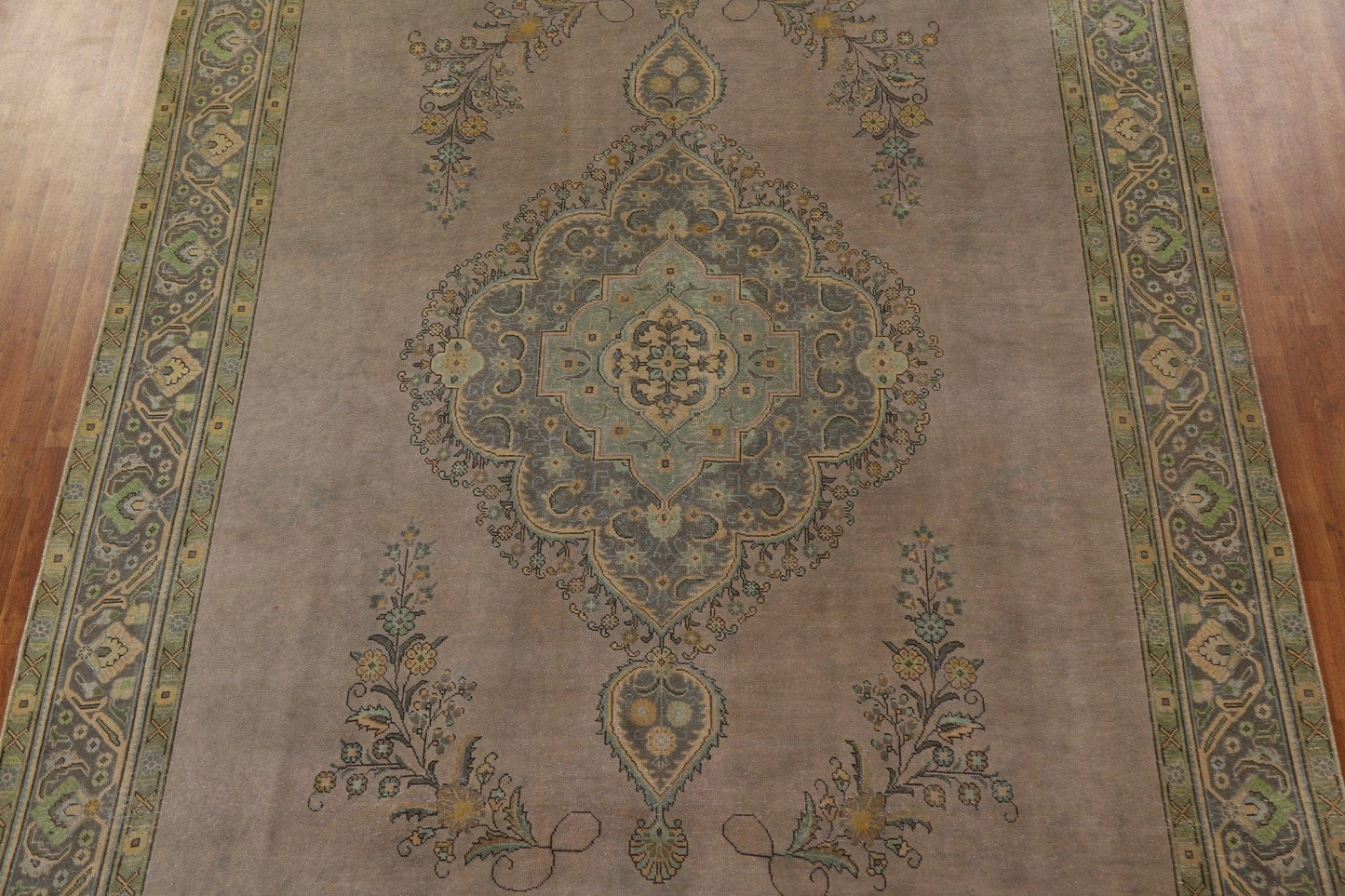 Distressed Over-Dyed Tabriz Persian Area Rug 10x13