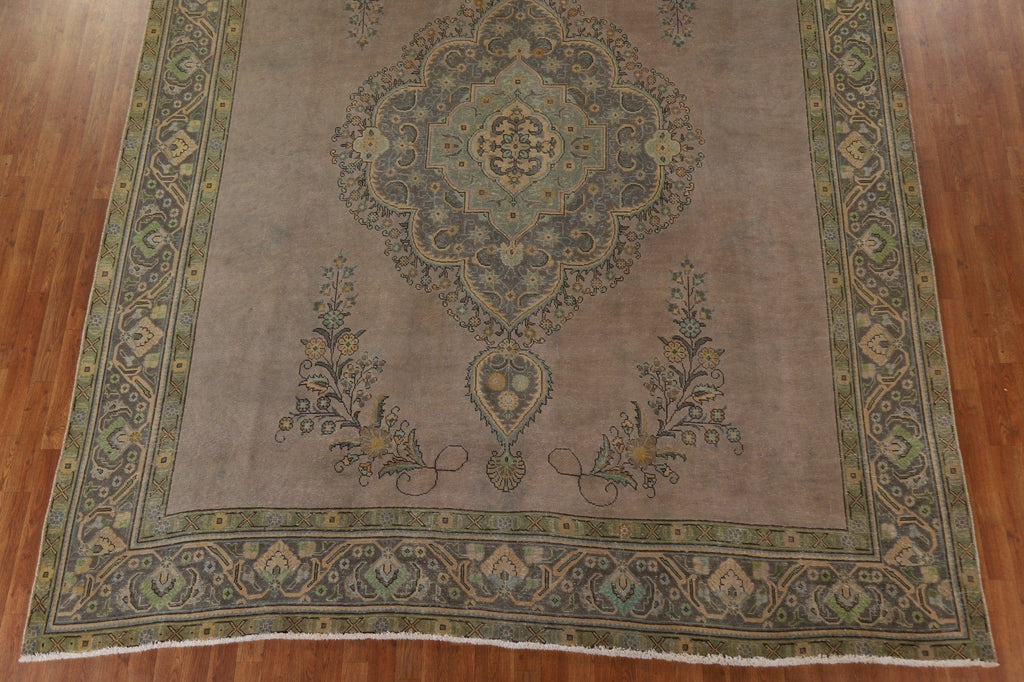 Distressed Over-Dyed Tabriz Persian Area Rug 10x13