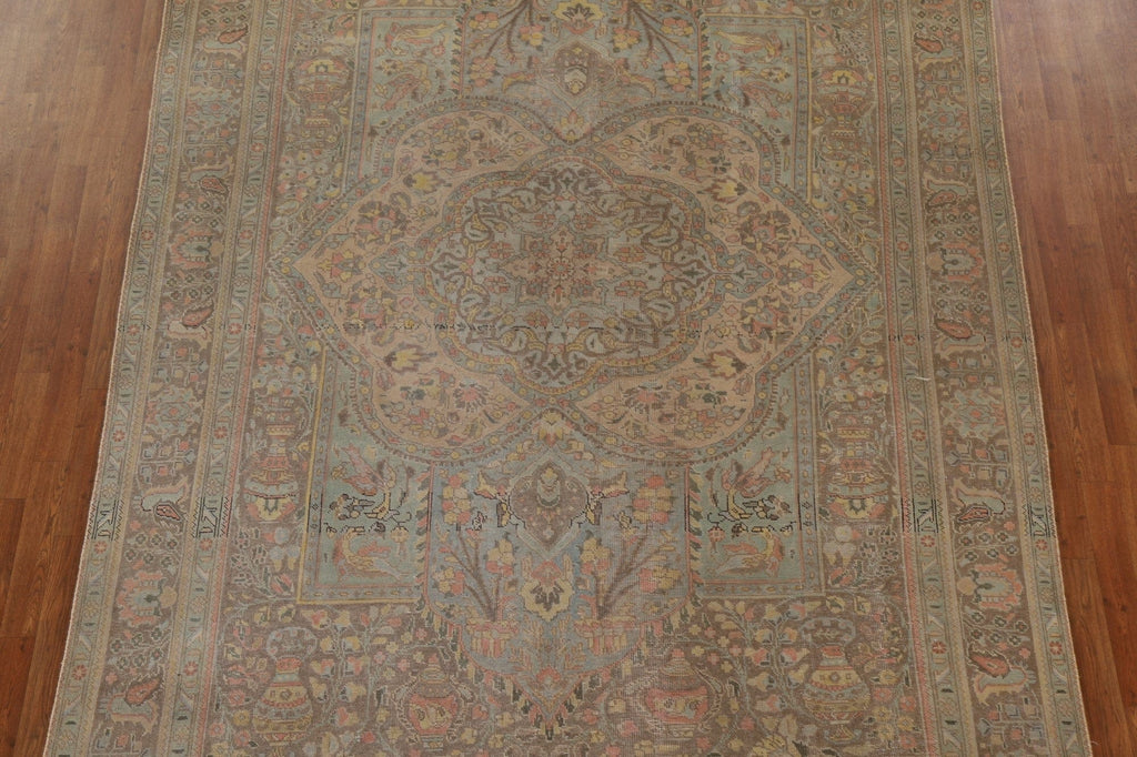 Distressed Over-Dyed Tabriz Persian Area Rug 8x11