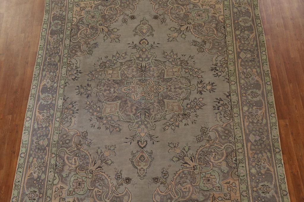 Distressed Over-Dyed Tabriz Persian Area Rug 8x11