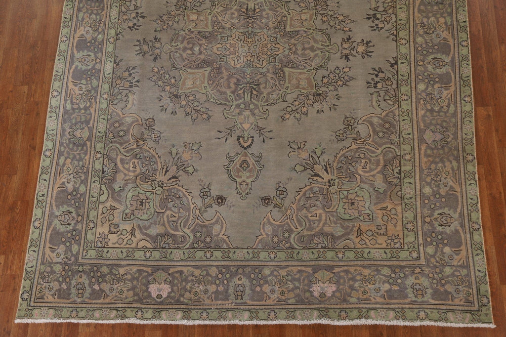 Distressed Over-Dyed Tabriz Persian Area Rug 8x11