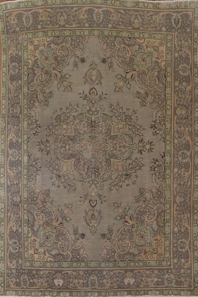 Distressed Over-Dyed Tabriz Persian Area Rug 8x11