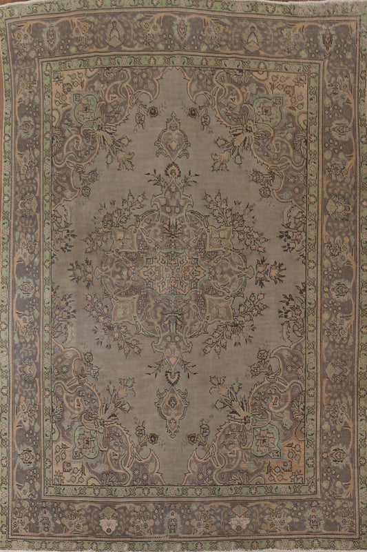 Distressed Over-Dyed Tabriz Persian Area Rug 8x11