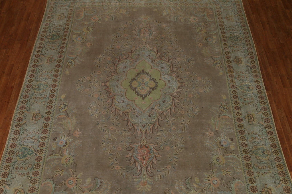 Distressed Over-Dyed Tabriz Persian Area Rug 10x13