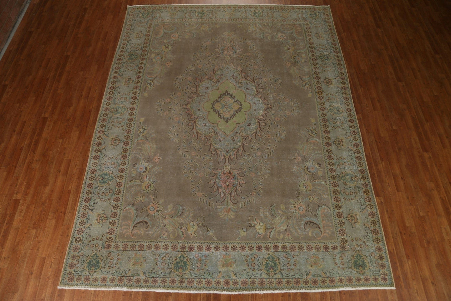 Distressed Over-Dyed Tabriz Persian Area Rug 10x13