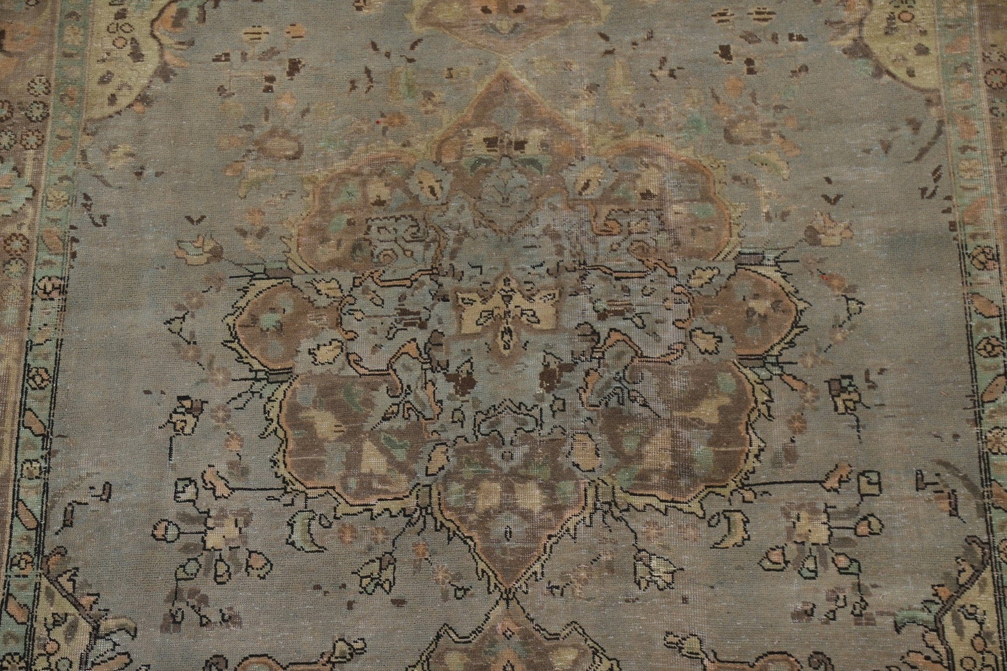 Distressed Over-Dyed Tabriz Persian Area Rug 8x11