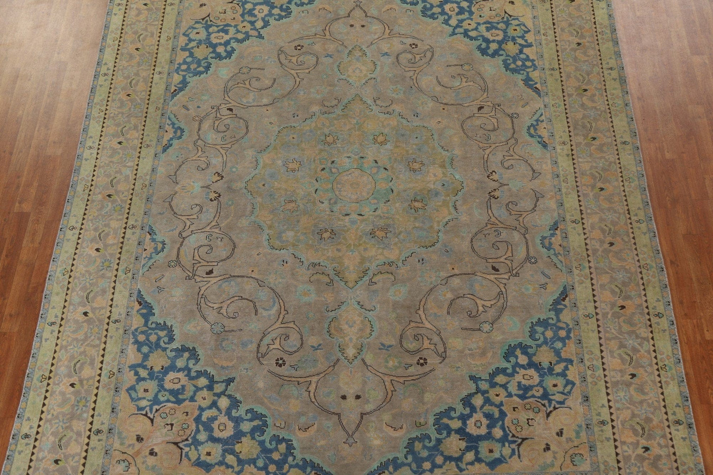 Distressed Over-Dyed Tabriz Persian Area Rug 10x12