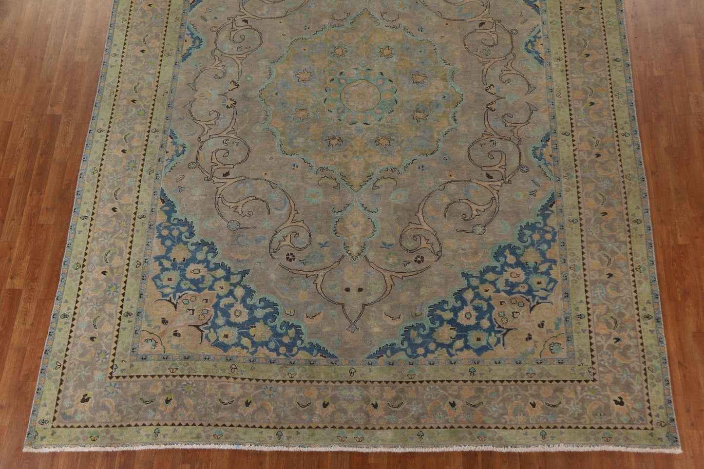 Distressed Over-Dyed Tabriz Persian Area Rug 10x12