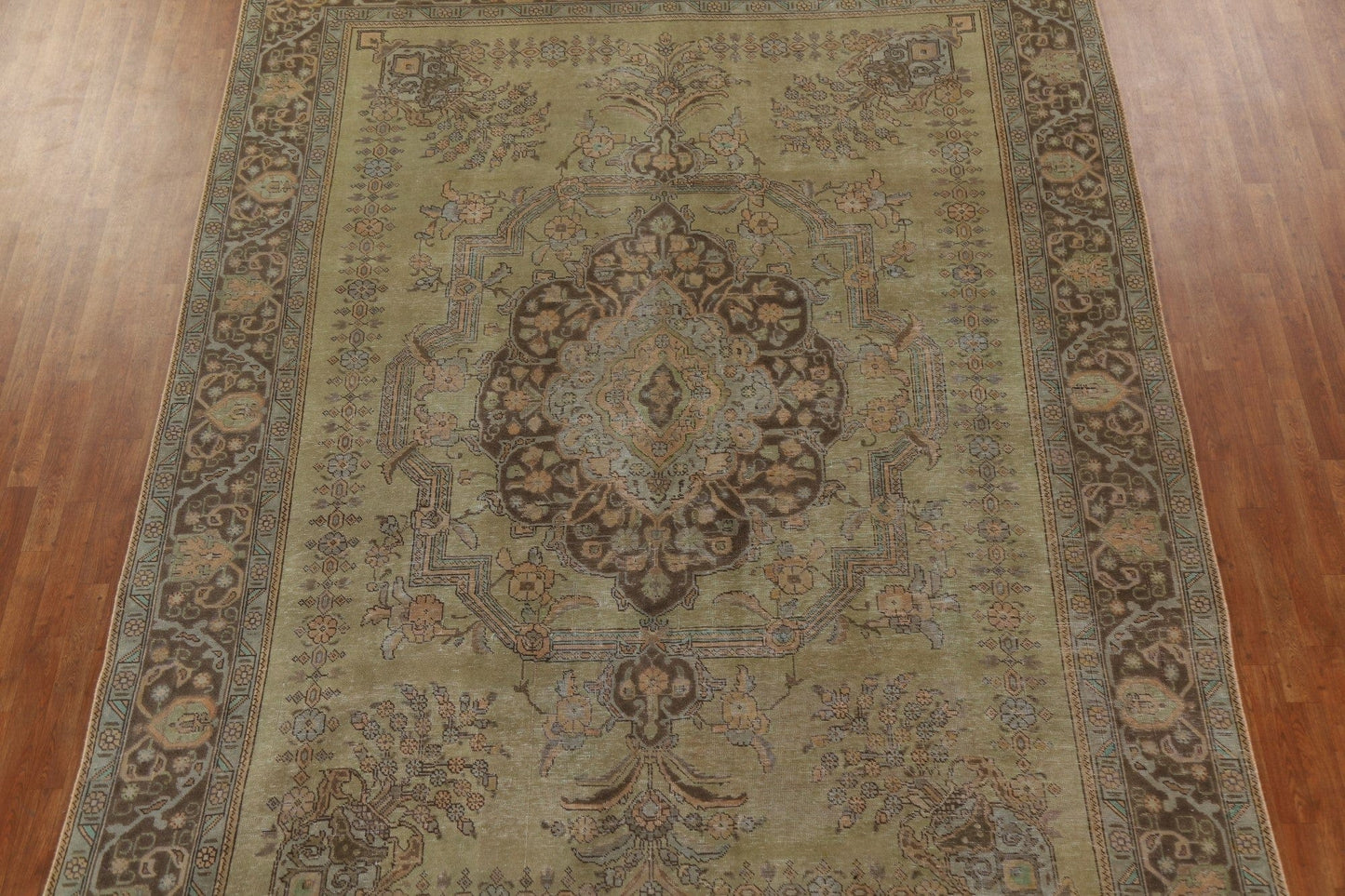 Vintage Distressed Tabriz Persian Area Rug 9x13