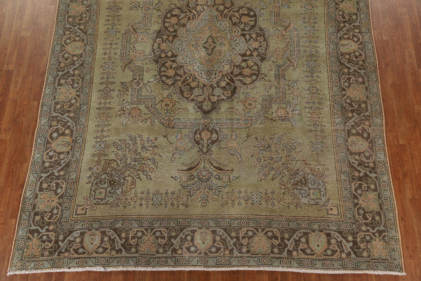 Vintage Distressed Tabriz Persian Area Rug 9x13