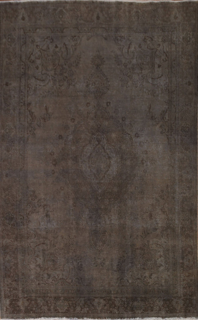 Distressed Over-Dyed Tabriz Persian Area Rug 7x11