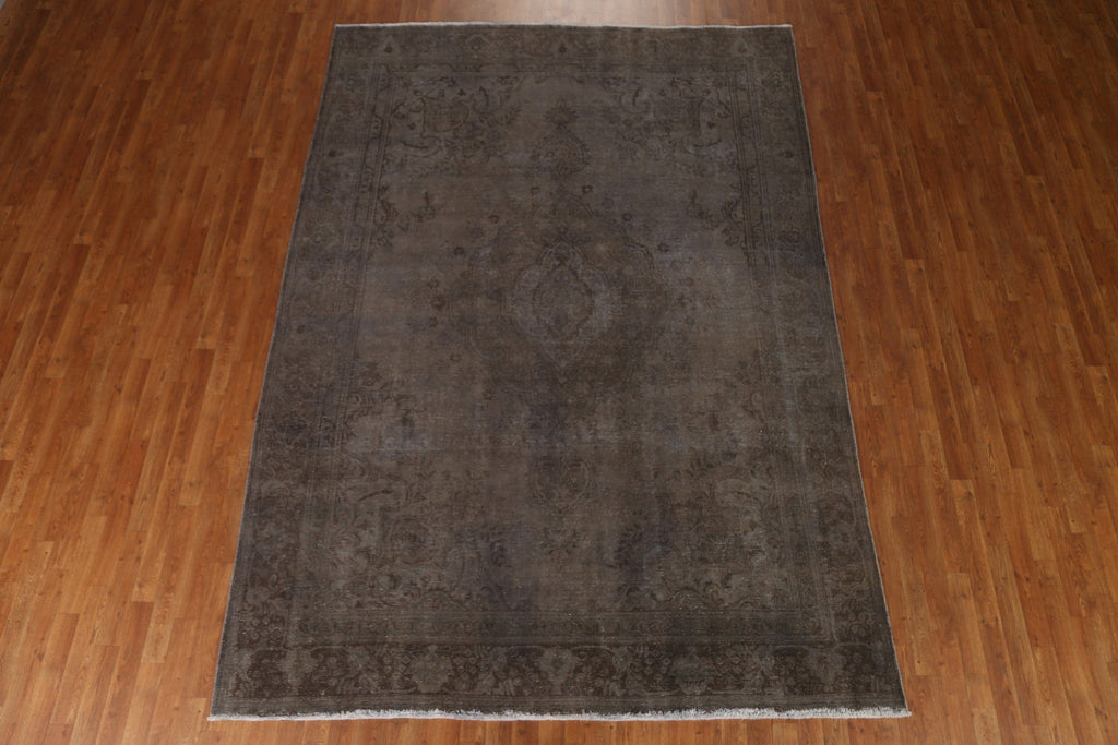 Distressed Over-Dyed Tabriz Persian Area Rug 7x11