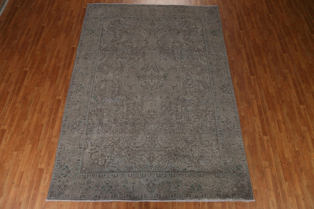 Distressed Over-Dyed Tabriz Persian Area Rug 8x11