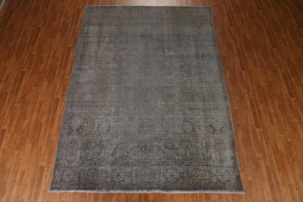 Distressed Over-Dyed Tabriz Persian Area Rug 8x11