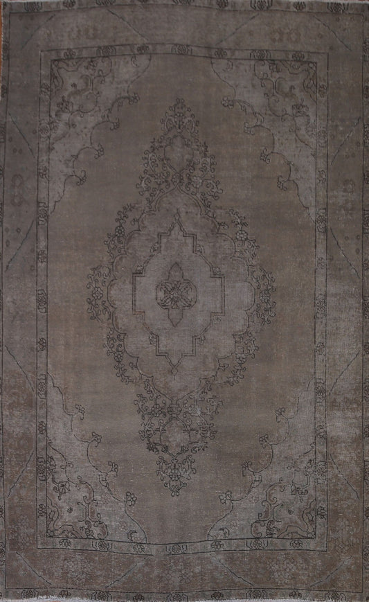 Distressed Over-Dyed Tabriz Persian Area Rug 7x10