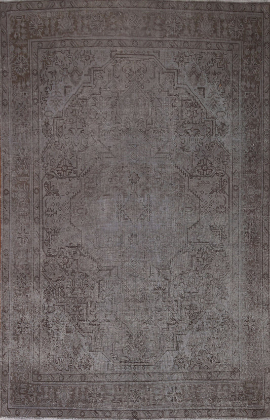 Distressed Over-Dyed Tabriz Persian Area Rug 6x9