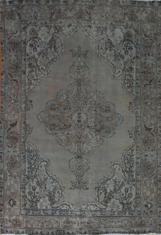 Distressed Over-Dyed Tabriz Persian Area Rug 7x9