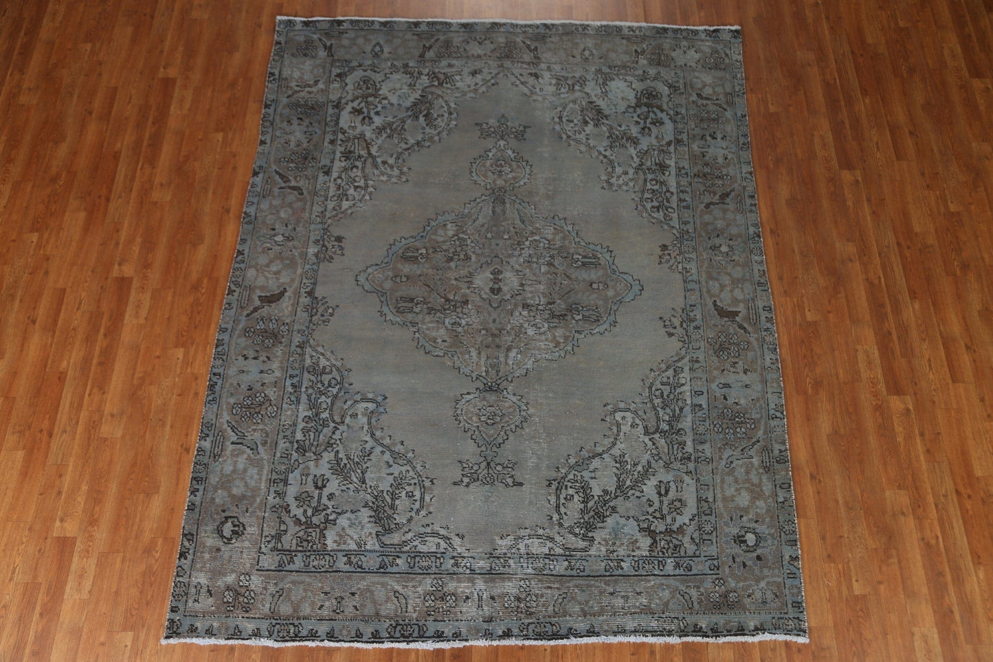 Distressed Over-Dyed Tabriz Persian Area Rug 7x9