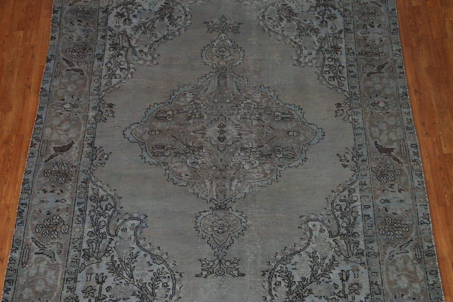 Distressed Over-Dyed Tabriz Persian Area Rug 7x9