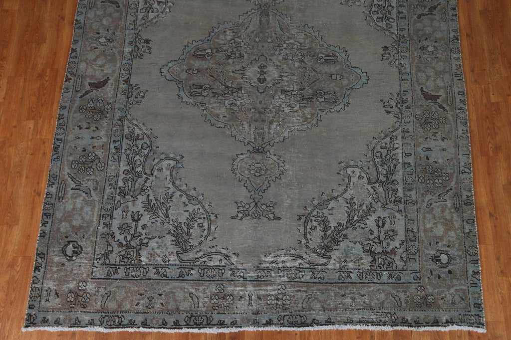 Distressed Over-Dyed Tabriz Persian Area Rug 7x9