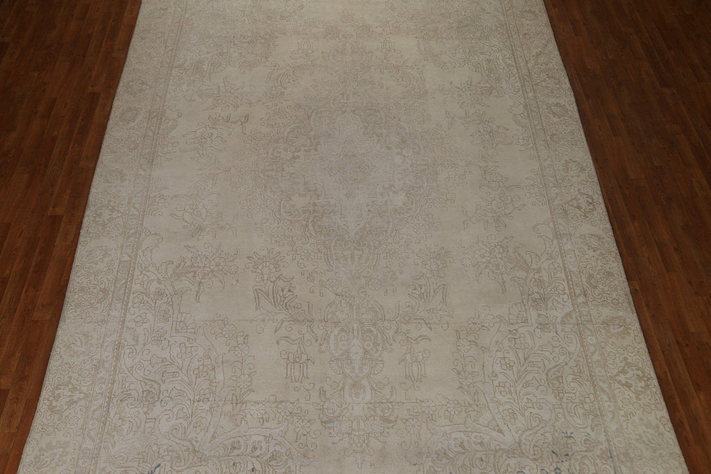 Distressed Muted Tabriz Persian Area Rug 9x15