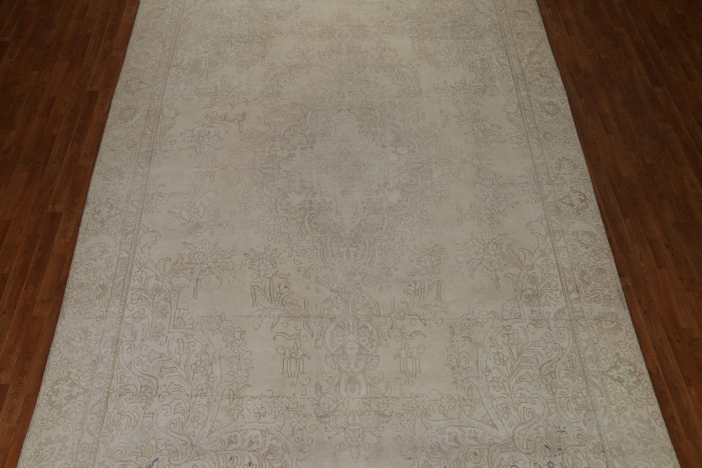 Distressed Muted Tabriz Persian Area Rug 9x15