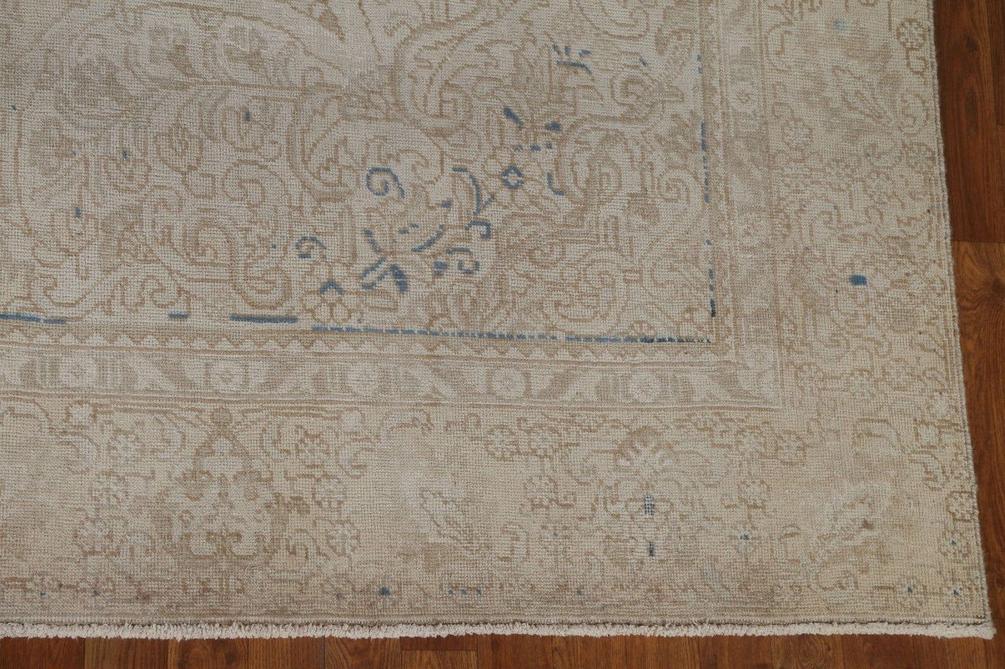 Distressed Muted Tabriz Persian Area Rug 9x15