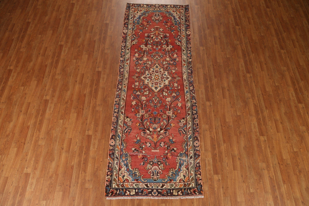 Vintage Hamedan Persian Runner Rug 4x11