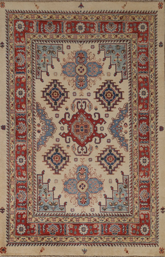 Geometric Kazak Oriental Area Rug 4x6