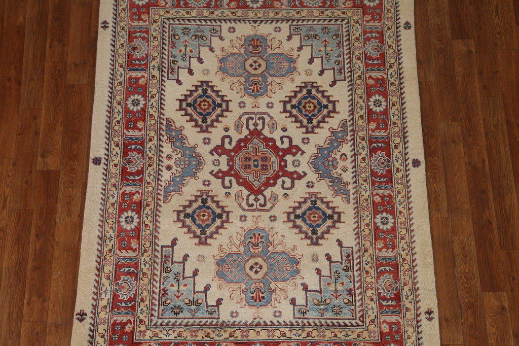 Geometric Kazak Oriental Area Rug 4x6