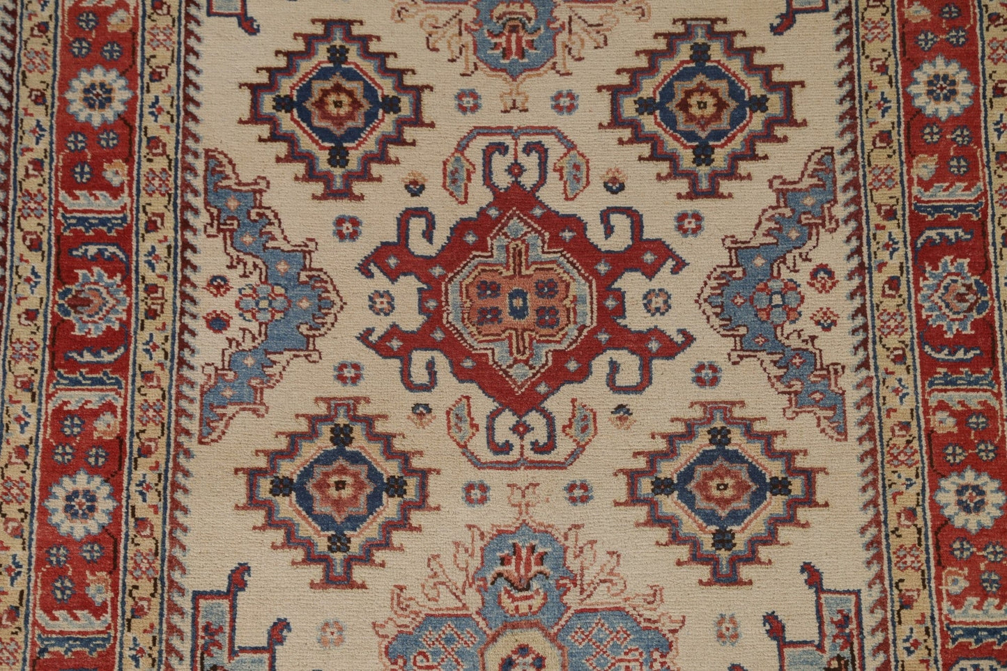 Geometric Kazak Oriental Area Rug 4x6