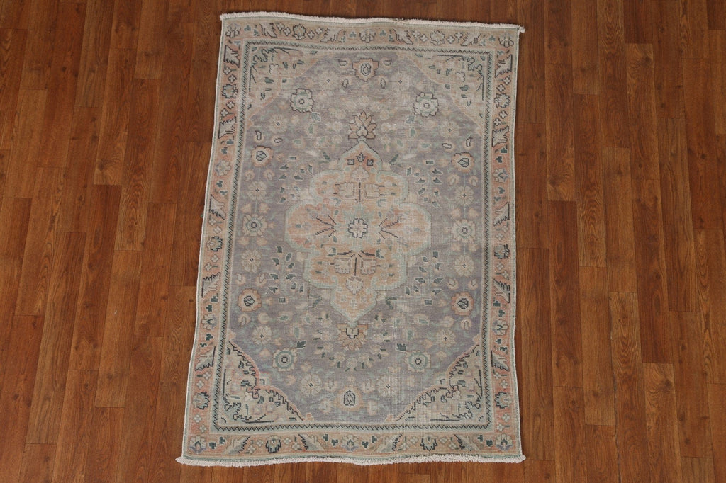 Vintage Wool Tabriz Persian Area Rug 3x4