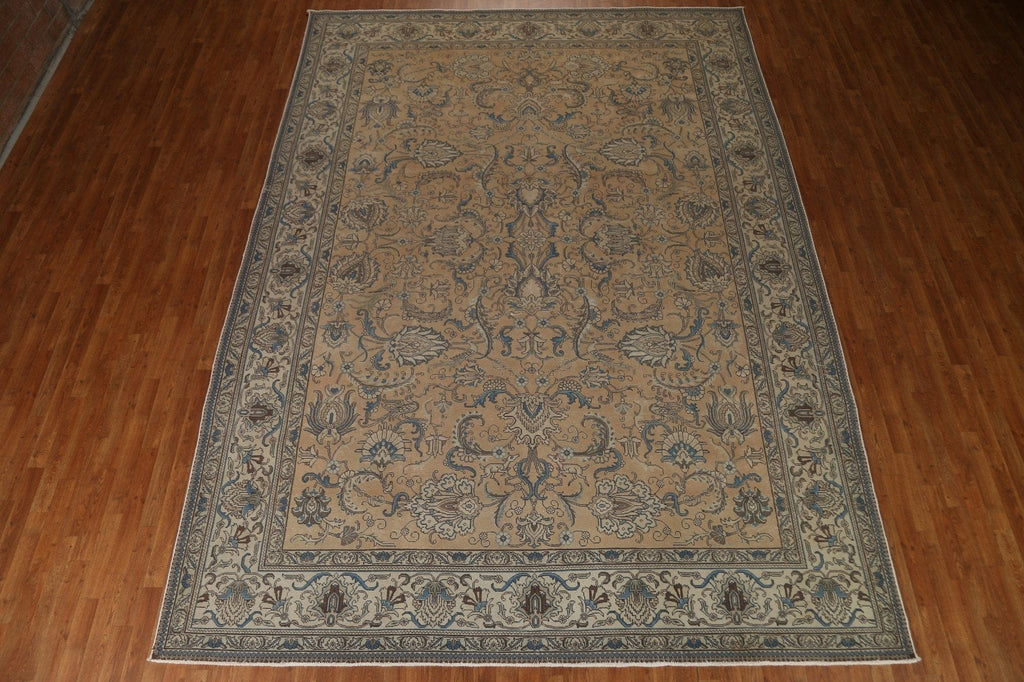 Distressed Tabriz Persian Large Area Rug 10x14