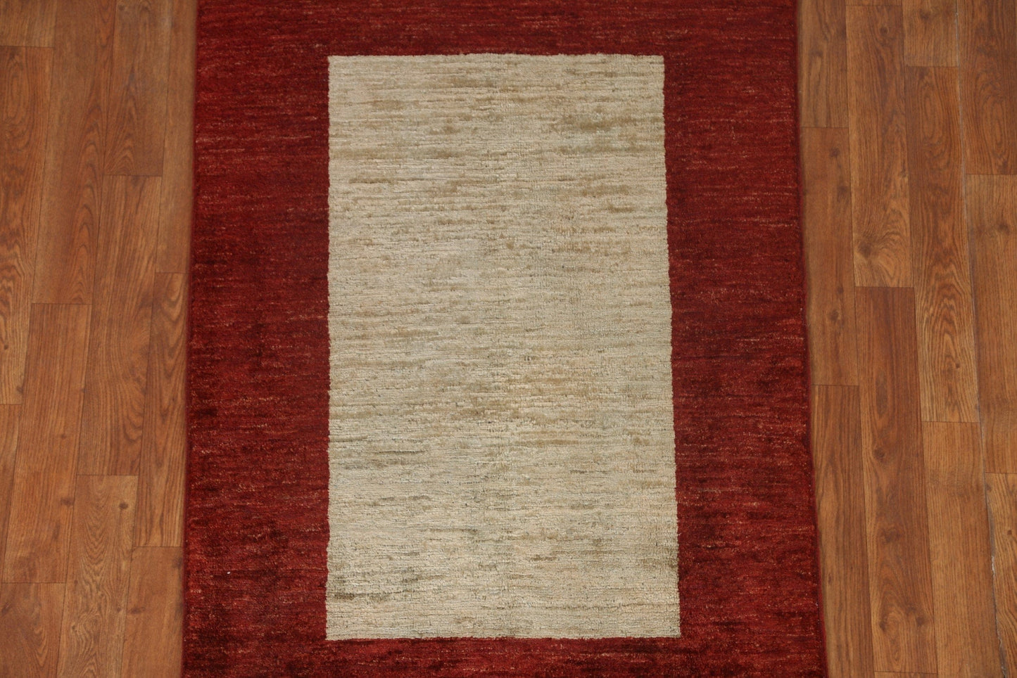 Ivory/ Red Gabbeh Kashkoli Oriental Rug 3x4