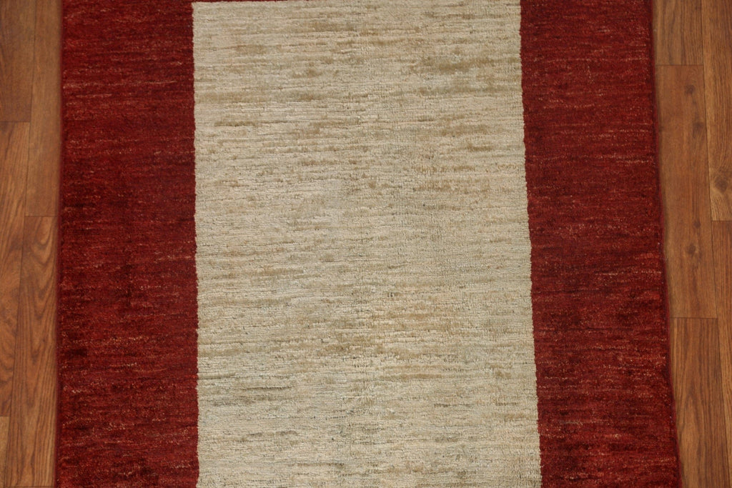 Ivory/ Red Gabbeh Kashkoli Oriental Rug 3x4